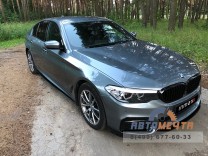 Накладки под пороги (Лезвия, ЧЕРНЫЙ ЛАК) BMW 5-series (G30). Аналог накладок М-порогов (OEM 51192447015 и 51192447016)-10